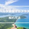 「ベルタ葉酸マカプラス・解約方法」の文字と高い場所から見た海の景色